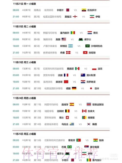 世界杯小组赛赛程哪个平台好